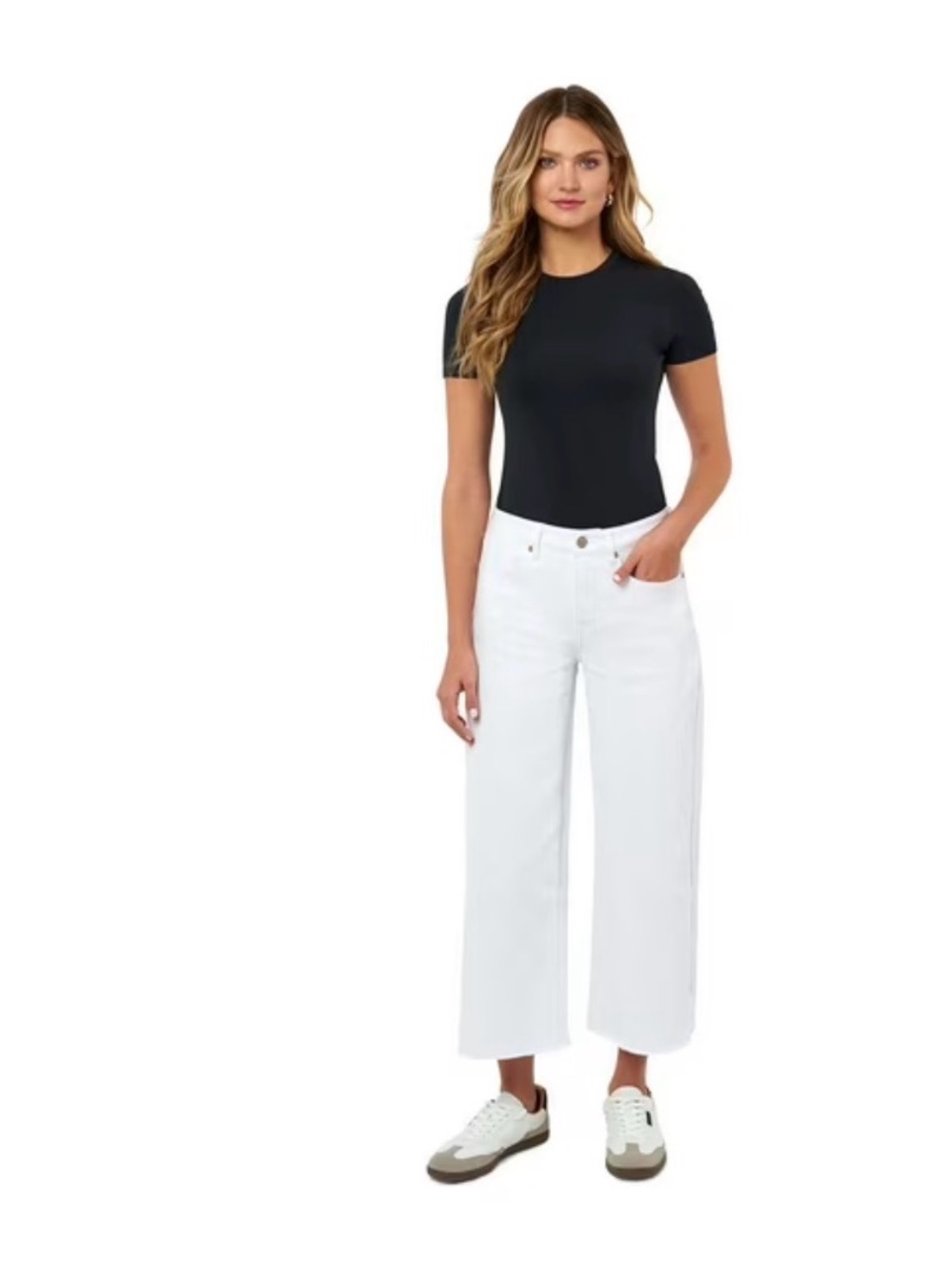 Edited by Remi Bader Women's Wide Leg Crop Jean Pant White 4